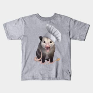 Chef Opossum - cute possum in a chefs hat Kids T-Shirt